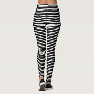 Schwarz-Weiß-Streifen Leggings