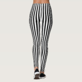 Schwarz-Weiß-Streifen Leggings