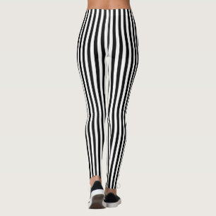 Schwarz-Weiß-Streifen Leggings
