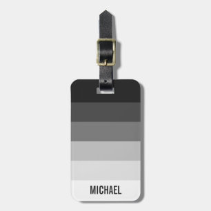Schwarz-Weiß-Streifen mit Namen Gepäckanhänger
