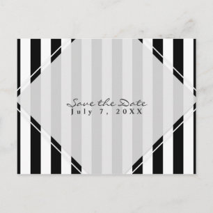 Schwarz-Weiß-Streifen Modern Chic Save the Date Ankündigungspostkarte