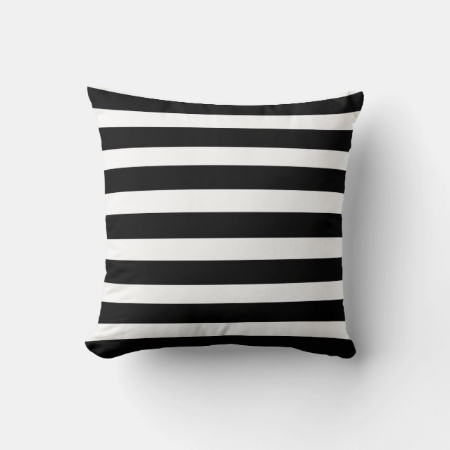 Schwarz-Weiß Streifen Moderne Eleganz Kissen (Vorderseite)