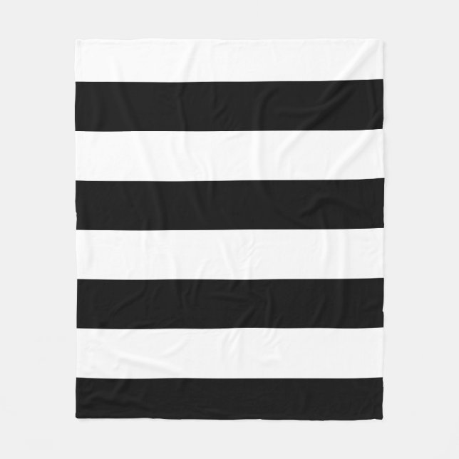 Schwarz-Weiß-Streifen Moderne Minimalistisch Fleecedecke (Vorderseite)