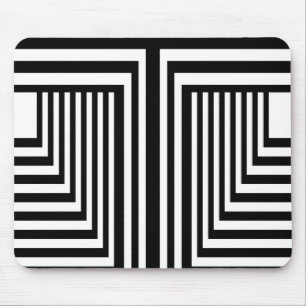 Schwarz-Weiß-Streifen Mousepad
