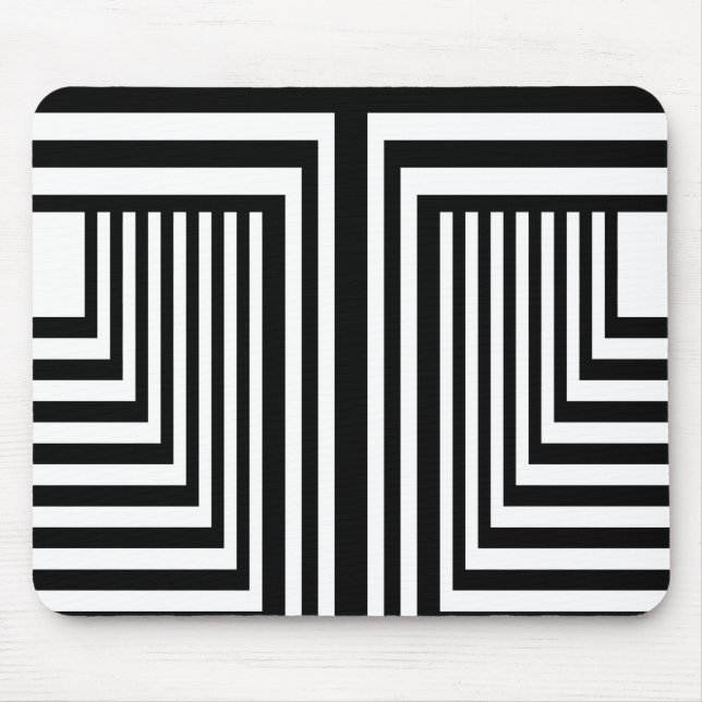 Schwarz-Weiß-Streifen Mousepad (Vorne)
