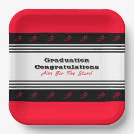 Schwarz-Weiß-Streifen Pappteller