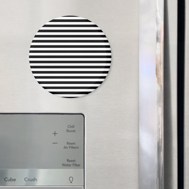 Schwarz-Weiß-Streifen, Streifenmuster, Linien Magnet (In Situ (Kühlschrank))