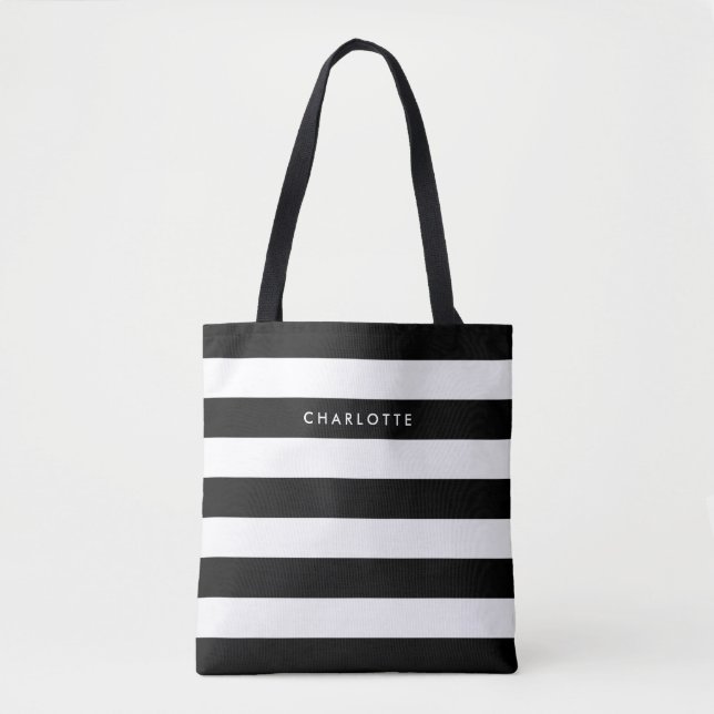 Schwarz-Weiß-Streifen Tasche (Vorderseite)