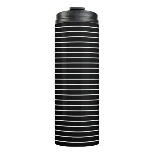 Schwarz-Weiß-Streifen Thermosbecher