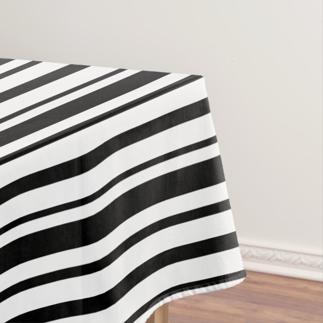 Schwarz-Weiß-Streifen Tischdecke (Beispiel)