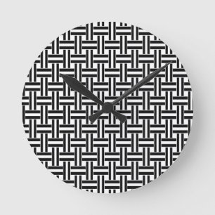 Schwarz-Weiß-Streifen-Uhr Runde Wanduhr