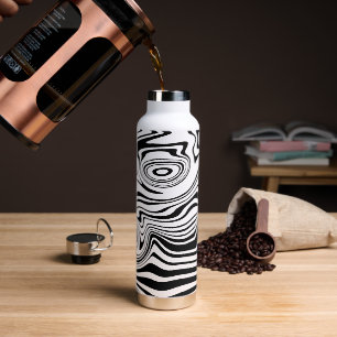 Schwarz-Weiß-Streifen-Wasserflasche Trinkflasche