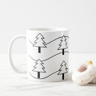 Schwarz-Weiß-Streifen Weihnachtsbaummuster Kaffeetasse