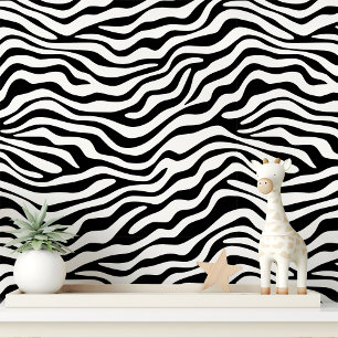 Schwarz-Weiß-Streifen Zebra Tapete