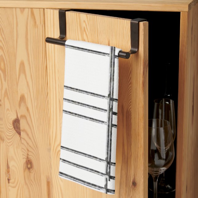 Schwarz-Weiß Strickküche Handtuch (Drittel gefaltet)