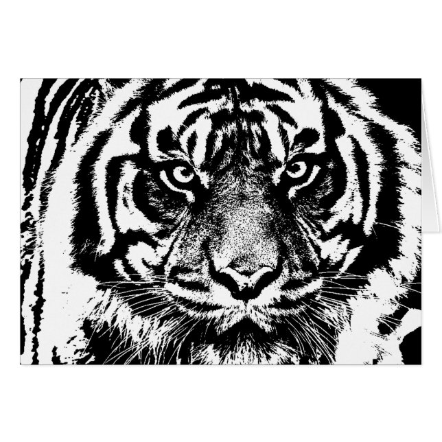 Schwarz-weiß Sumatran Borneo Tiger Eye Artwork (Vorderseite (Horizontal))