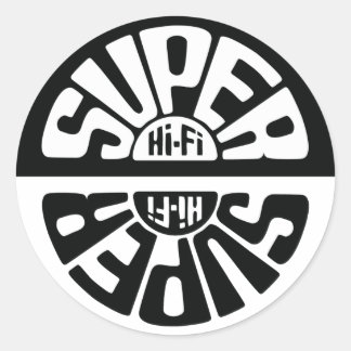 Schwarz/Weiß Super Hi-Fi-Aufkleber rund Runder Aufkleber