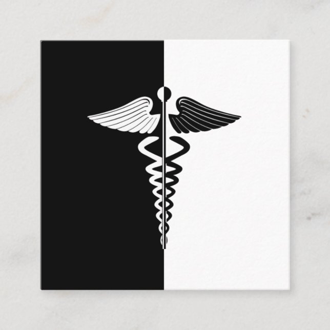 Schwarz-Weiß-Symbol Quadratische Visitenkarte (Vorderseite)