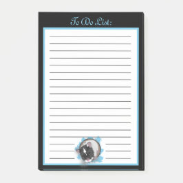 Schwarz-Weiß-syrischer Pet-Hamster zu erledigen Post-it Klebezettel