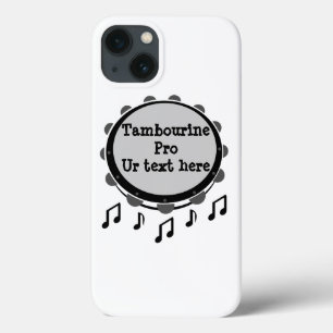 Schwarz-Weiß-Tambourine iPhone 13 Hülle