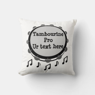 Schwarz-Weiß-Tambourine Kissen