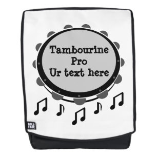 Schwarz-Weiß-Tambourine Rucksack