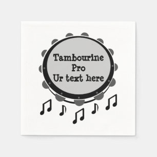 Schwarz-Weiß-Tambourine Serviette