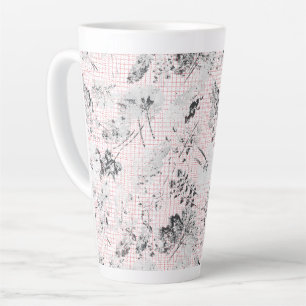Schwarz-Weiß-Tapete mit schönem Blatt Milchtasse