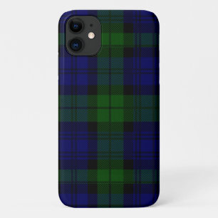 Schwarz-Weiß-Tartan Blau-Grün Kariert Case-Mate iPhone Hülle