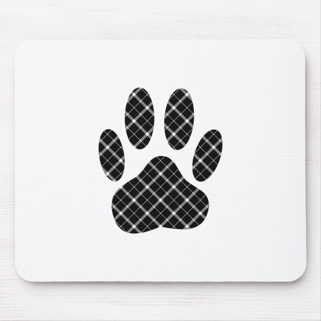 Schwarz-Weiß-Tartan-Hundpfeife drucken Mousepad (Vorne)
