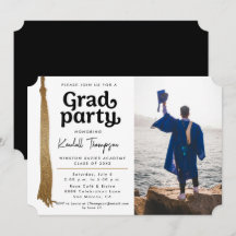 Schwarz-Weiß-Tassel Grad Party-Foto