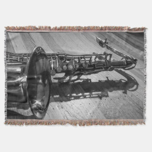 Schwarz-Weiß-Tenor-Saxophon Decke