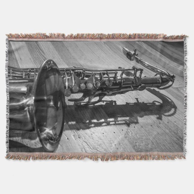 Schwarz-Weiß-Tenor-Saxophon Decke (Vorderseite)
