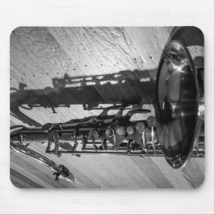 Schwarz-Weiß-Tenor-Saxophon Mousepad