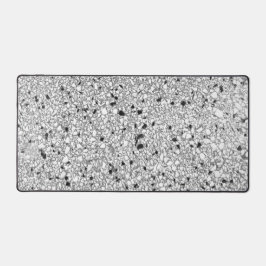 Schwarz-Weiß-Terrazzo-Textur Abstraktes Muster Schreibtischunterlage