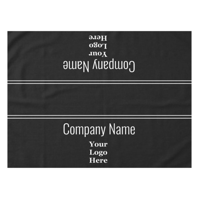 Schwarz-Weiß-Text für Unternehmen - Ihr Logo hier Tischdecke (Vorderseite (Horizontal))