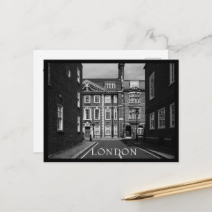 Schwarz-Weiß-Text in London City Postkarte
