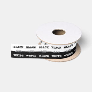 Schwarz-Weiß-Text und solide Farbgestaltung Satinband