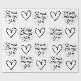Schwarz-Weiß-Thema zum Hochzeitstag Geschenkpapier