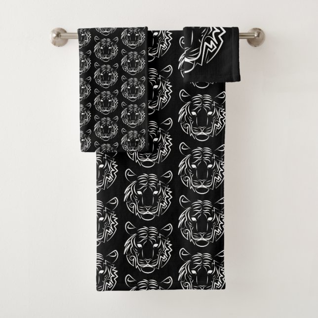 Schwarz-Weiß-Tiger Badhandtuch Set (Insitu)