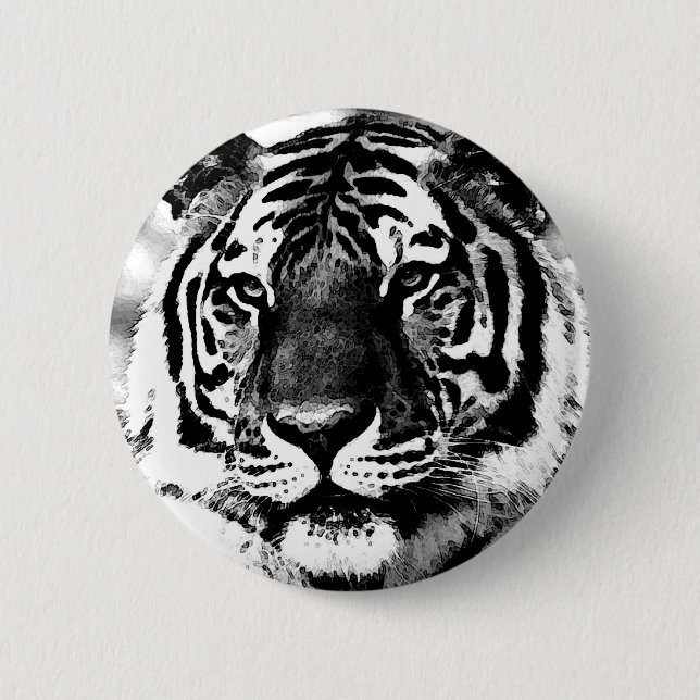 Schwarz-Weiß-Tiger Button (Vorderseite)