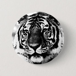 Schwarz-Weiß-Tiger Button