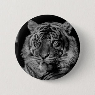 Schwarz-Weiß-Tiger Button