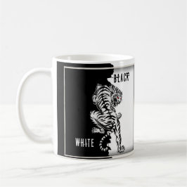 Schwarz-Weiß-Tiger-Gepäck-Anhänger dreimal wallet Kaffeetasse