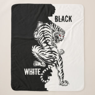 Schwarz-Weiß-Tiger-Gepäck-Anhänger dreimal wallet Sherpadecke