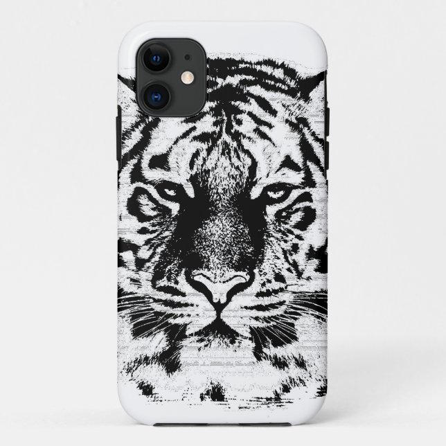 Schwarz-Weiß-Tiger-Gesicht Nah Case-Mate iPhone Hülle (Rückseite)
