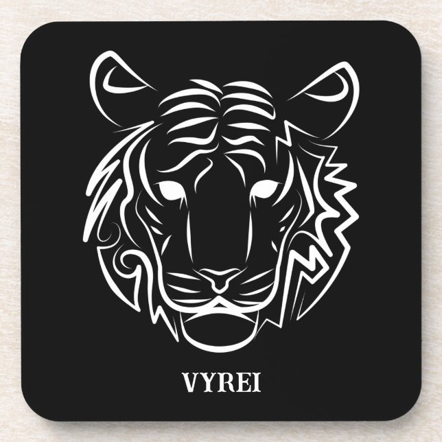 Schwarz-Weiß-Tiger Getränkeuntersetzer (Vorderseite)