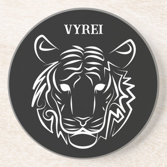 Schwarz-Weiß-Tiger Getränkeuntersetzer (Vorne)