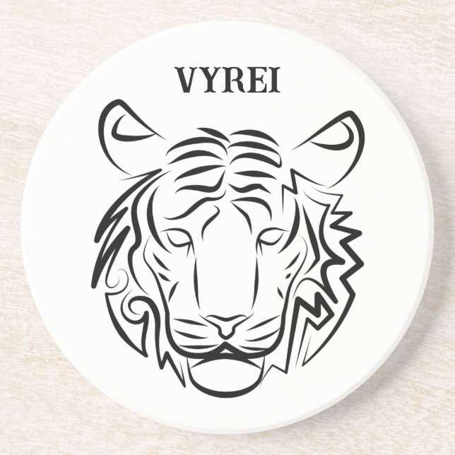 Schwarz-Weiß-Tiger Getränkeuntersetzer (Vorne)