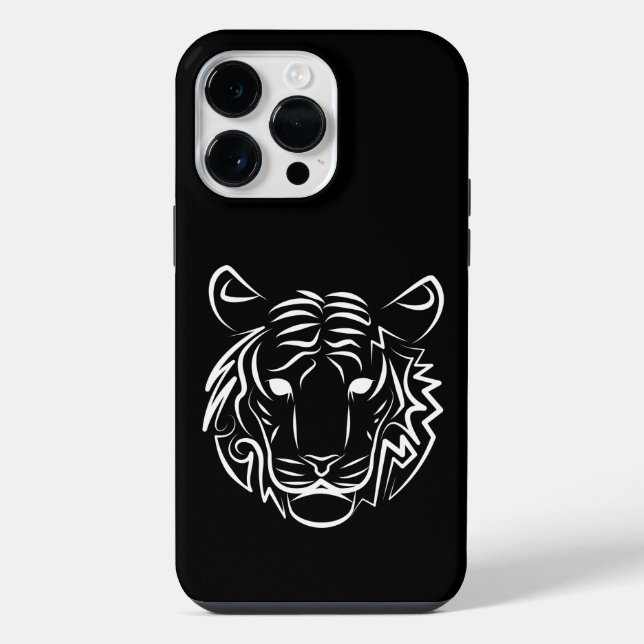 Schwarz-Weiß-Tiger iPhone 14 Pro Max Hülle (Rückseite)